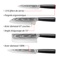 Sumisu Knives 4 pieces Black Cuisine Amateur USP