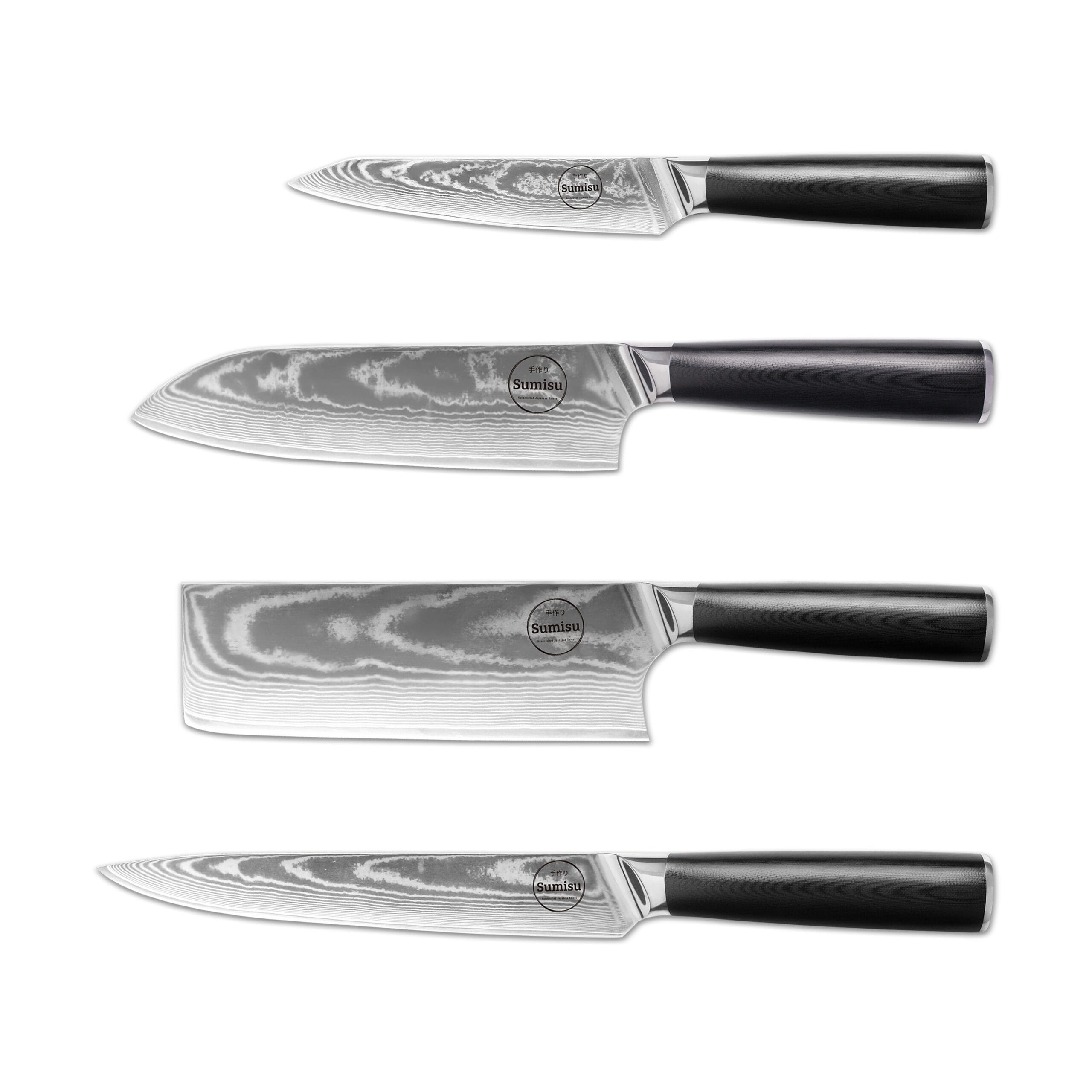Sumisu Knives 4 pieces Black Cuisine Amateur allonge