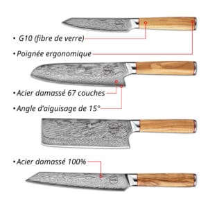 Set de couteaux Sumisu 4 pièces Wood