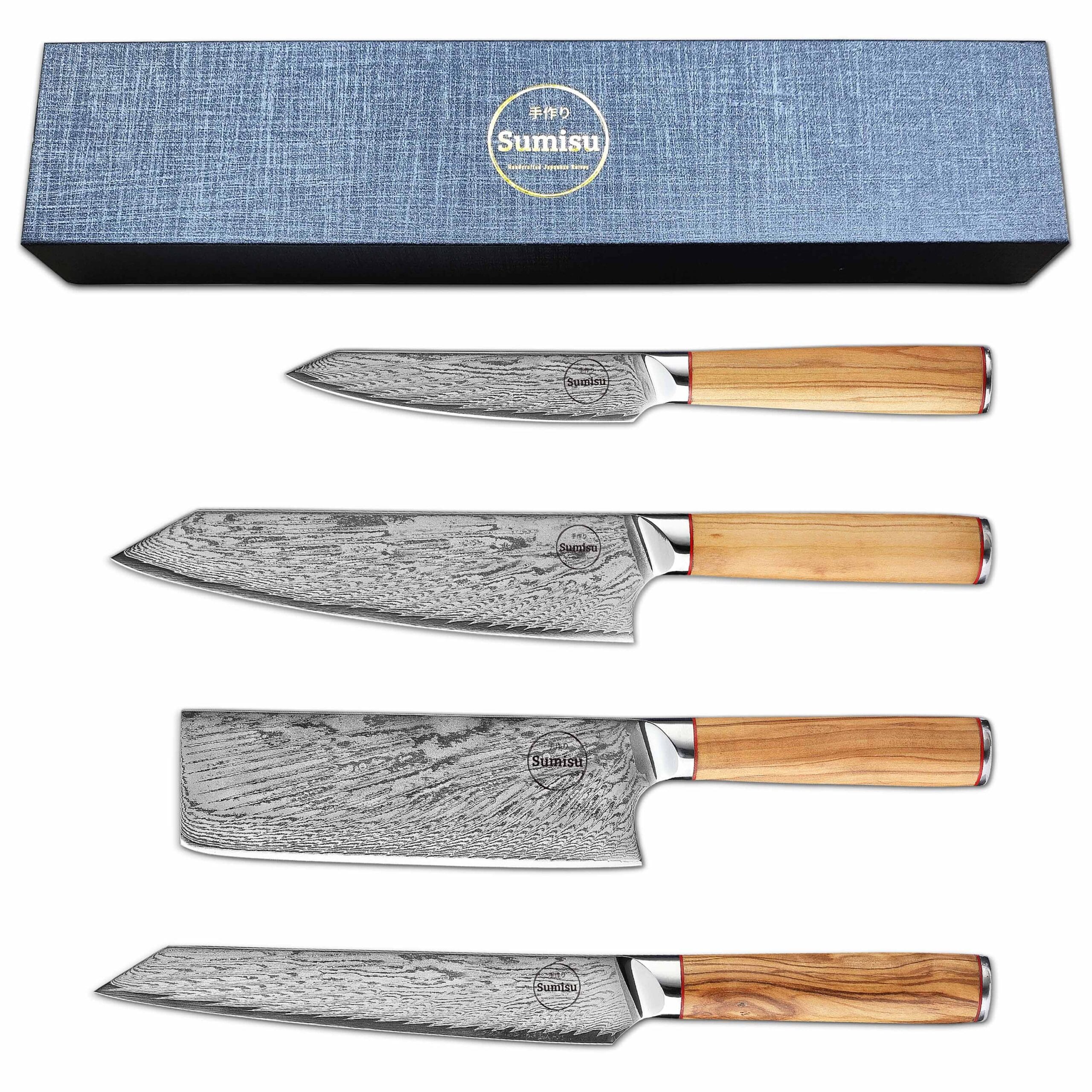 Sumisu Knives 4 pieces Wood Cuisine Chef avec emballage