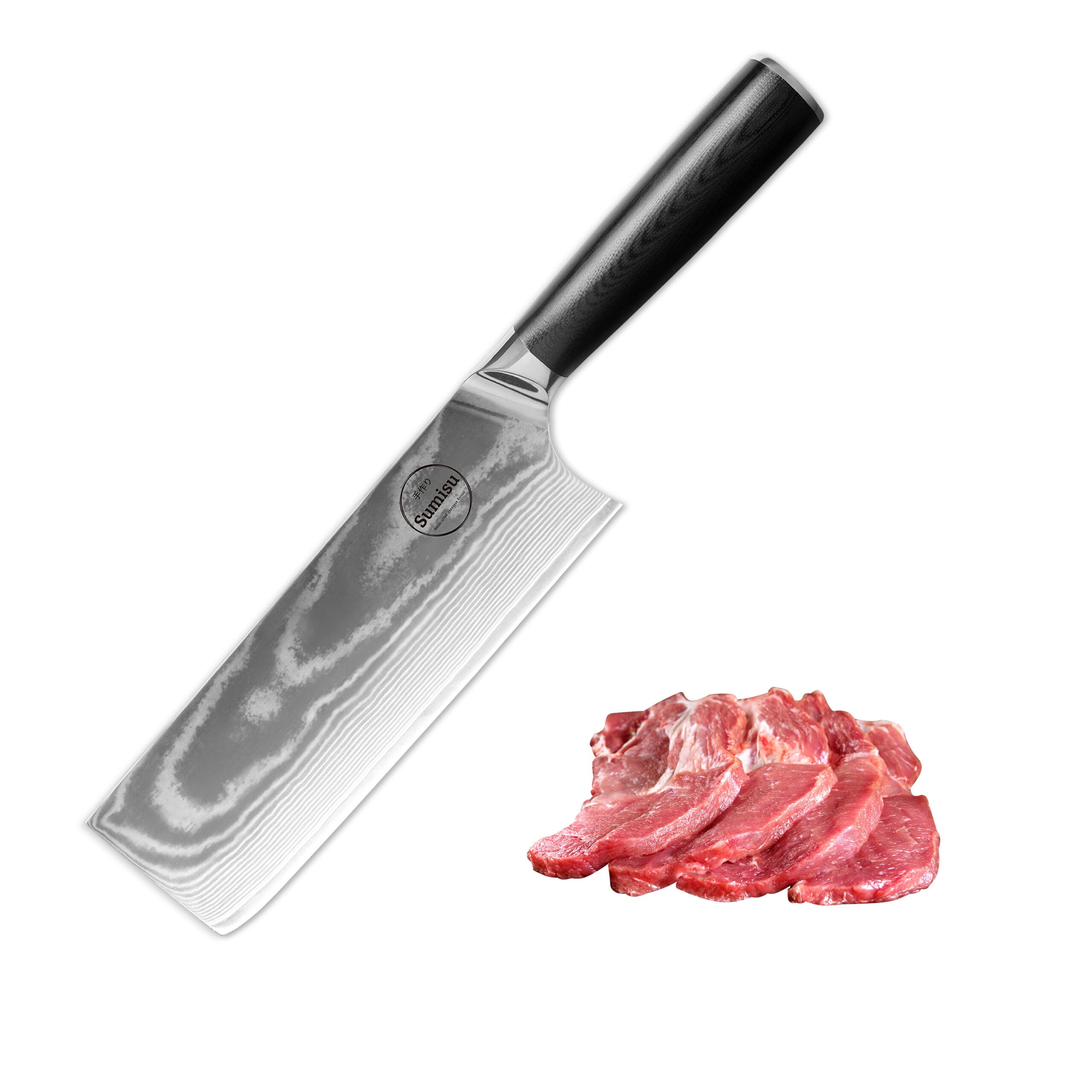Sumisu Knives Nakiri Black avec viande Sumisu Knives Nakiri Black avec viande
